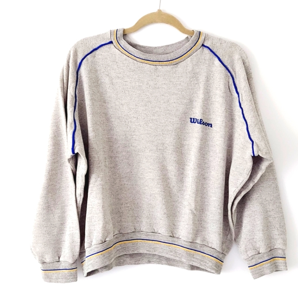 Wilson Gray Crewneck Sweatshirt with Blue and Gold Trim